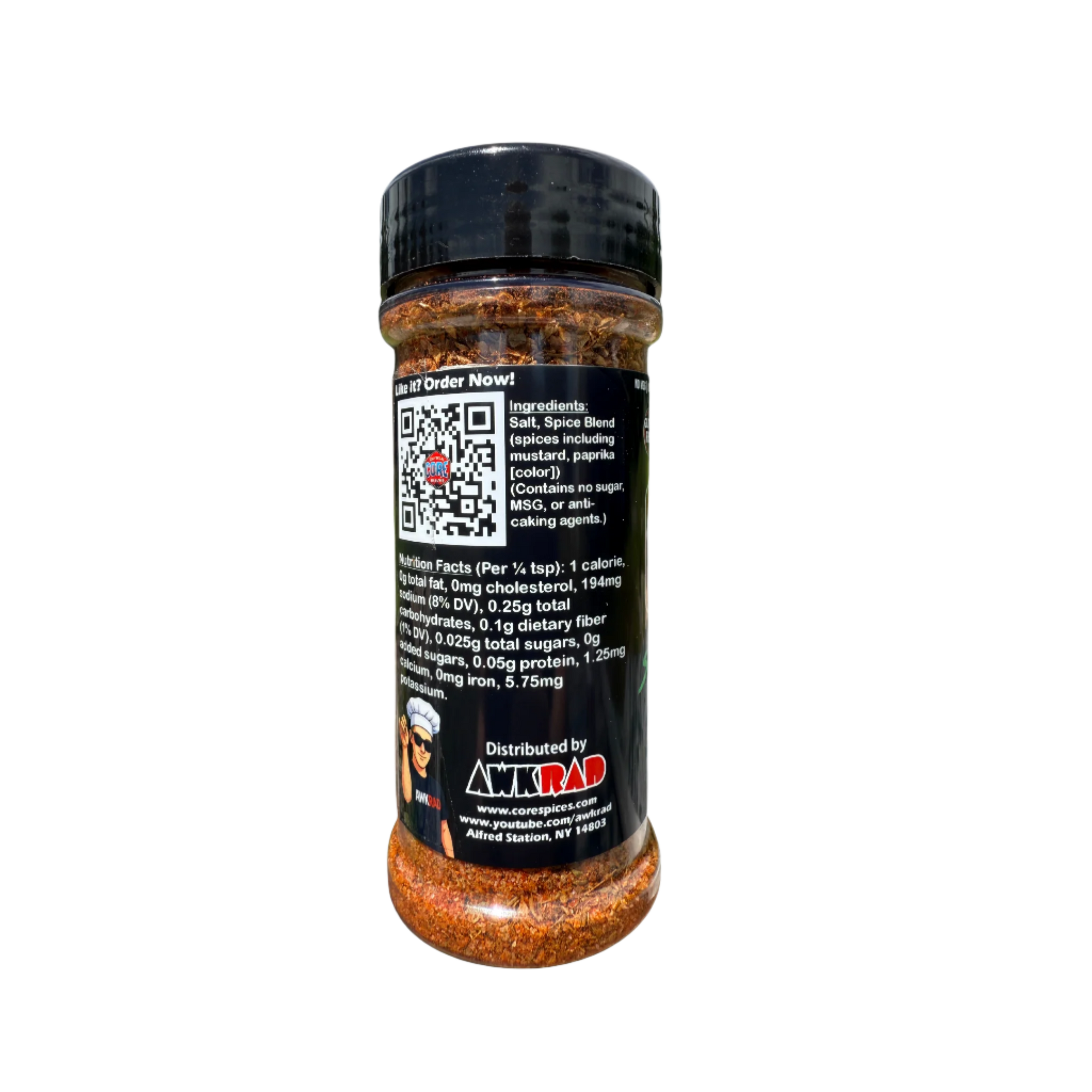 Bottle of Universal Core Spice Blend on a transparent background